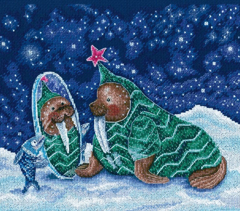 Nouvel An sur l'iceberg - M809 RTO - Kit de point de croix