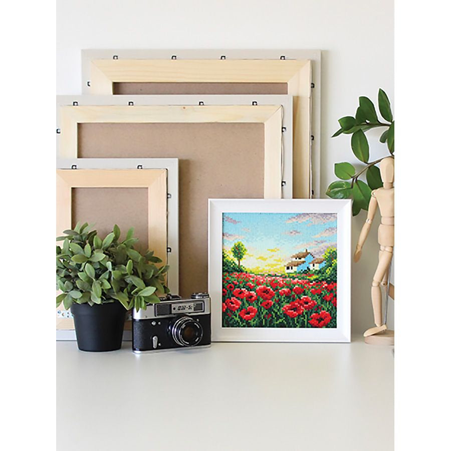 Paisaje con amapolas. Brill Art MC-016. Kit de Punto Diamante