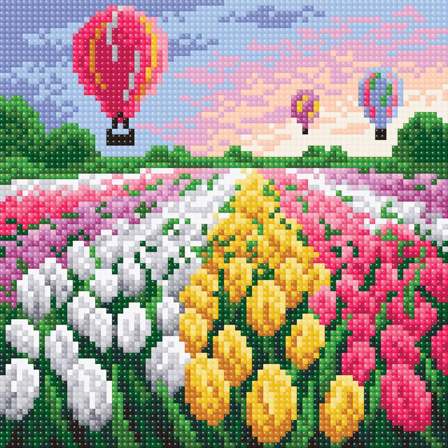 Campo de tulipanes. Brill Art MC-023. Kit de Punto Diamante