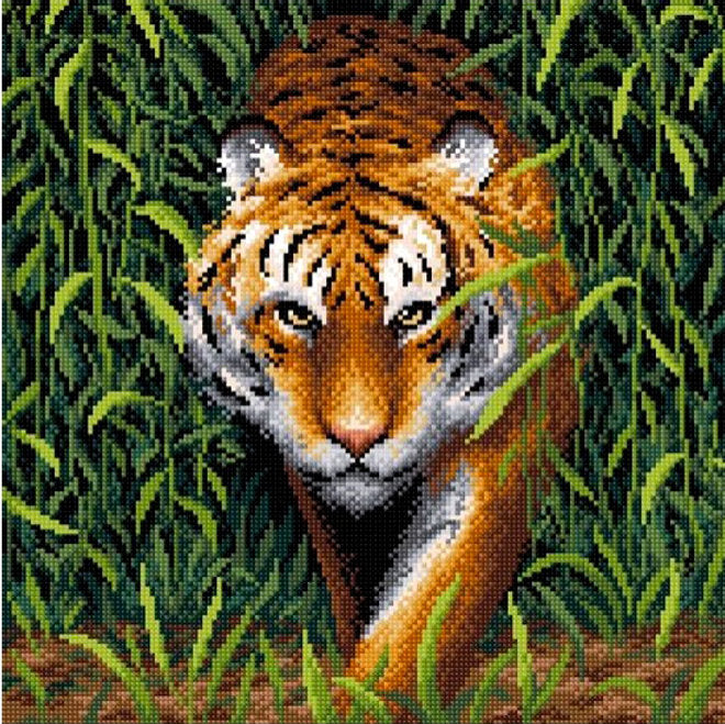 Rey de la jungla. Brill Art MC-084. Kit de Punto Diamante