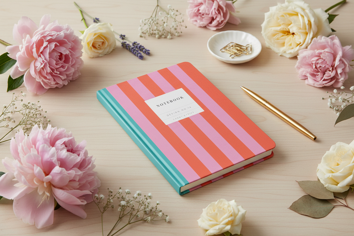 Carnet de croquis n° 14 Candy Stripe Kaleido Couverture rigide (A5) (10586)