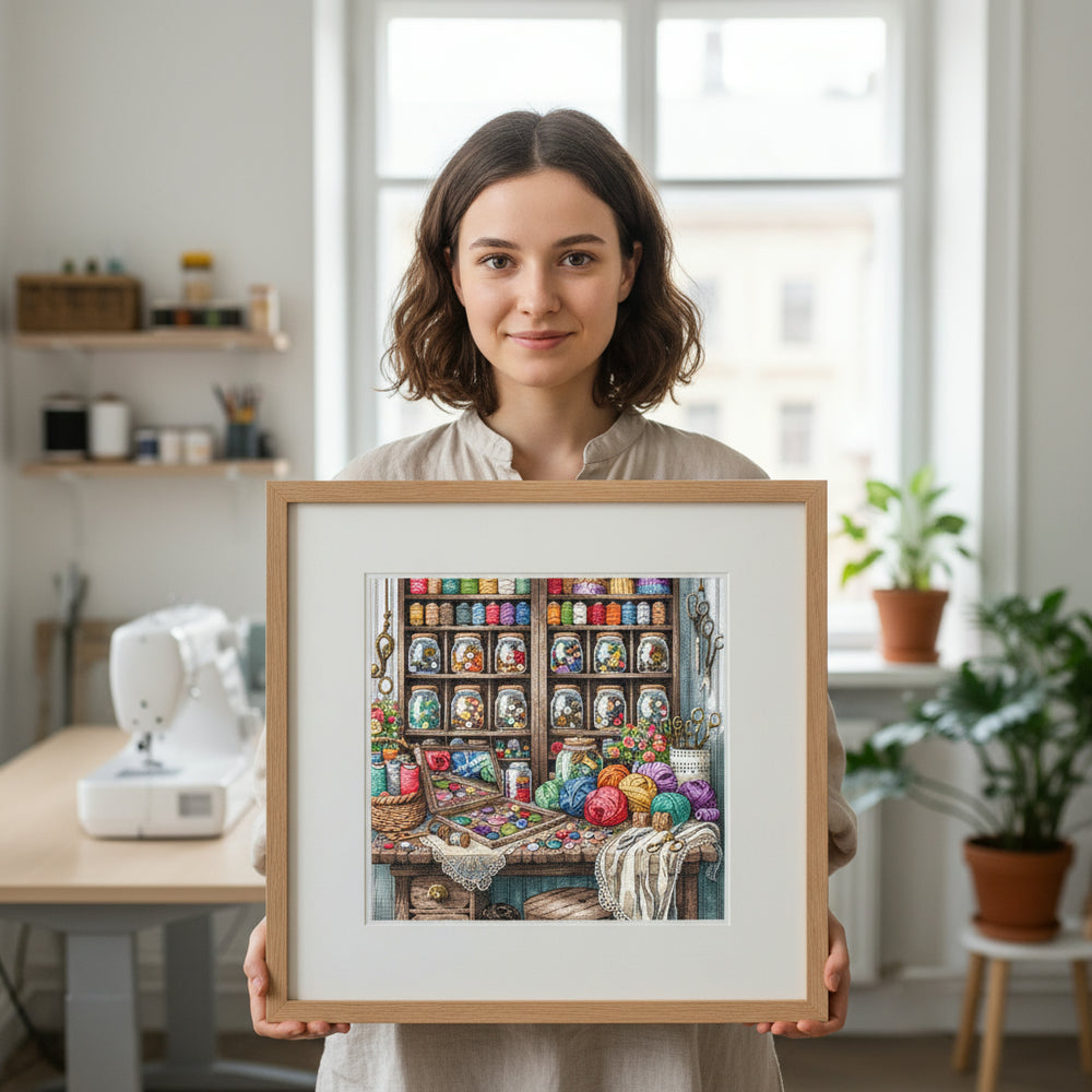 Cross Stitch Kit "Sewing Room" P022 by Punto y Arte (AVA)