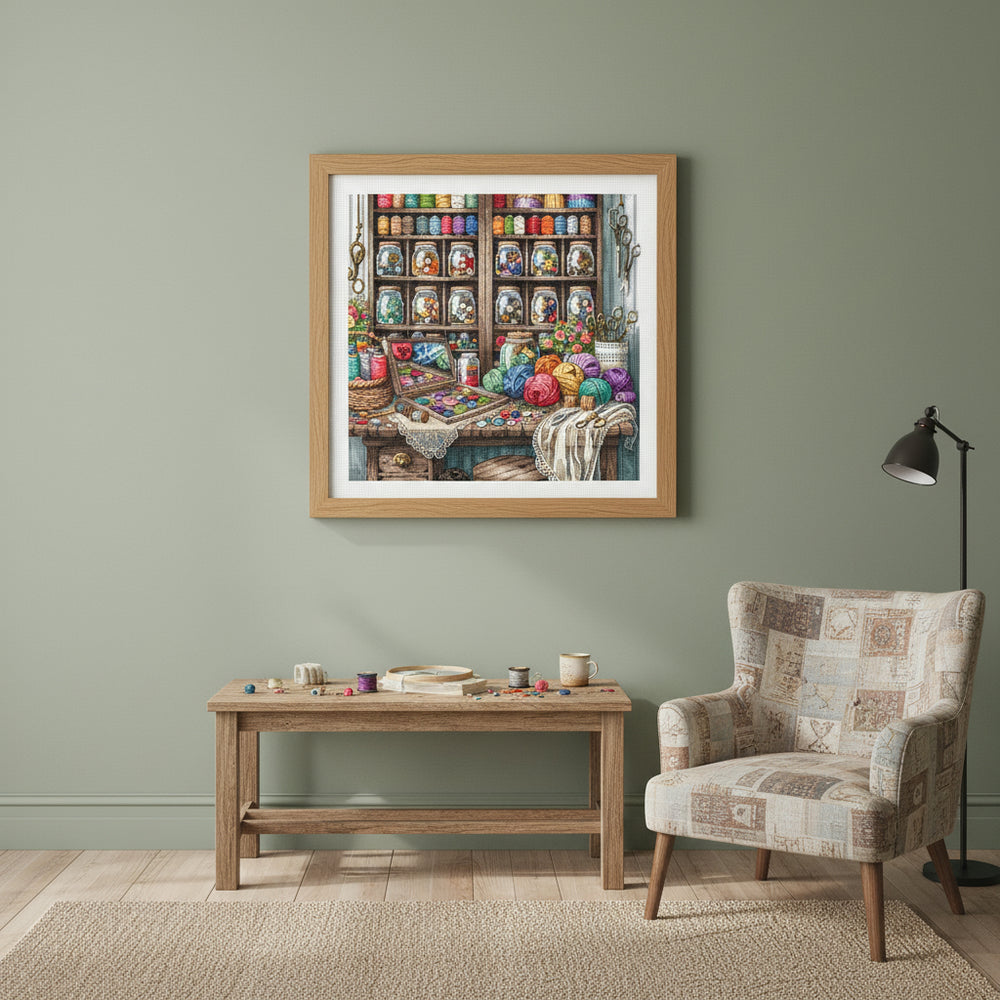 Cross Stitch Kit "Sewing Room" P022 by Punto y Arte (AVA)