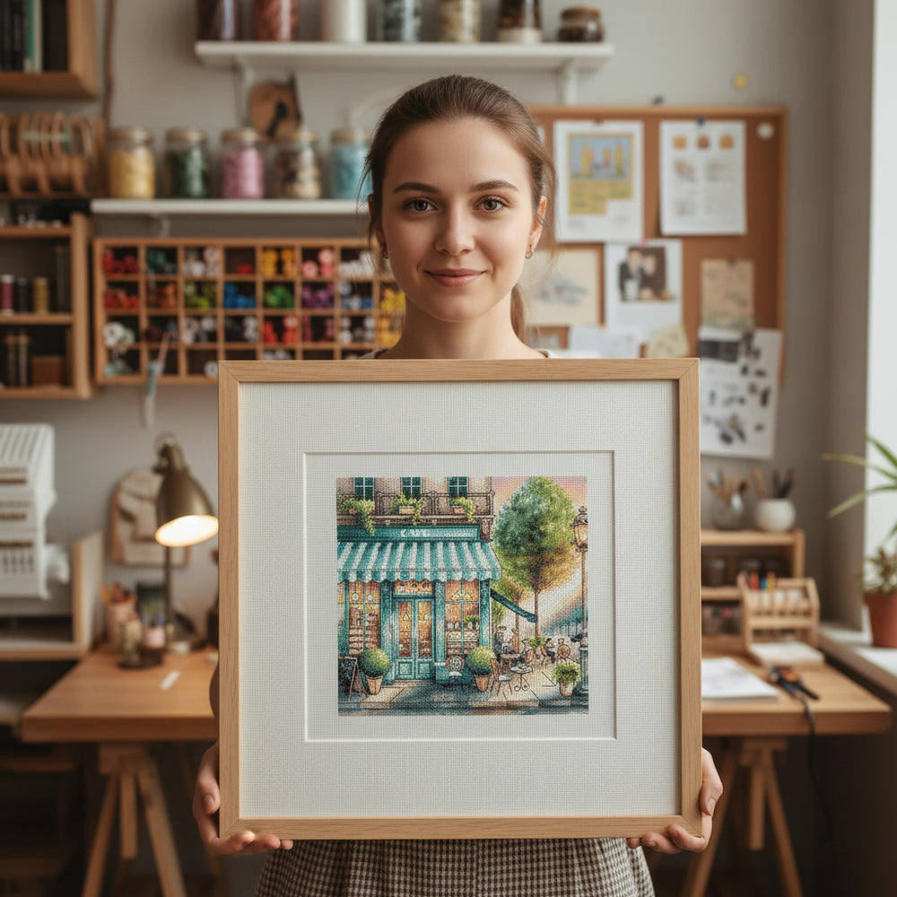 A Cafe in the City - Cross Stitch Kit Stitch and Art P026