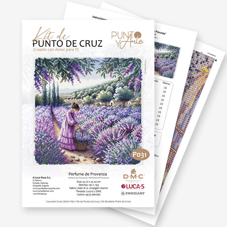 Kit de Punto de Cruz "Perfume de Provenza" - P031 Punto y Arte