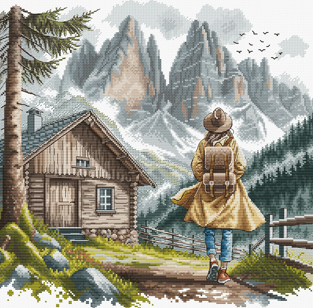 Kit de point de croix « Sous le ciel de la montagne » P033 par Punto y Arte (AVA)