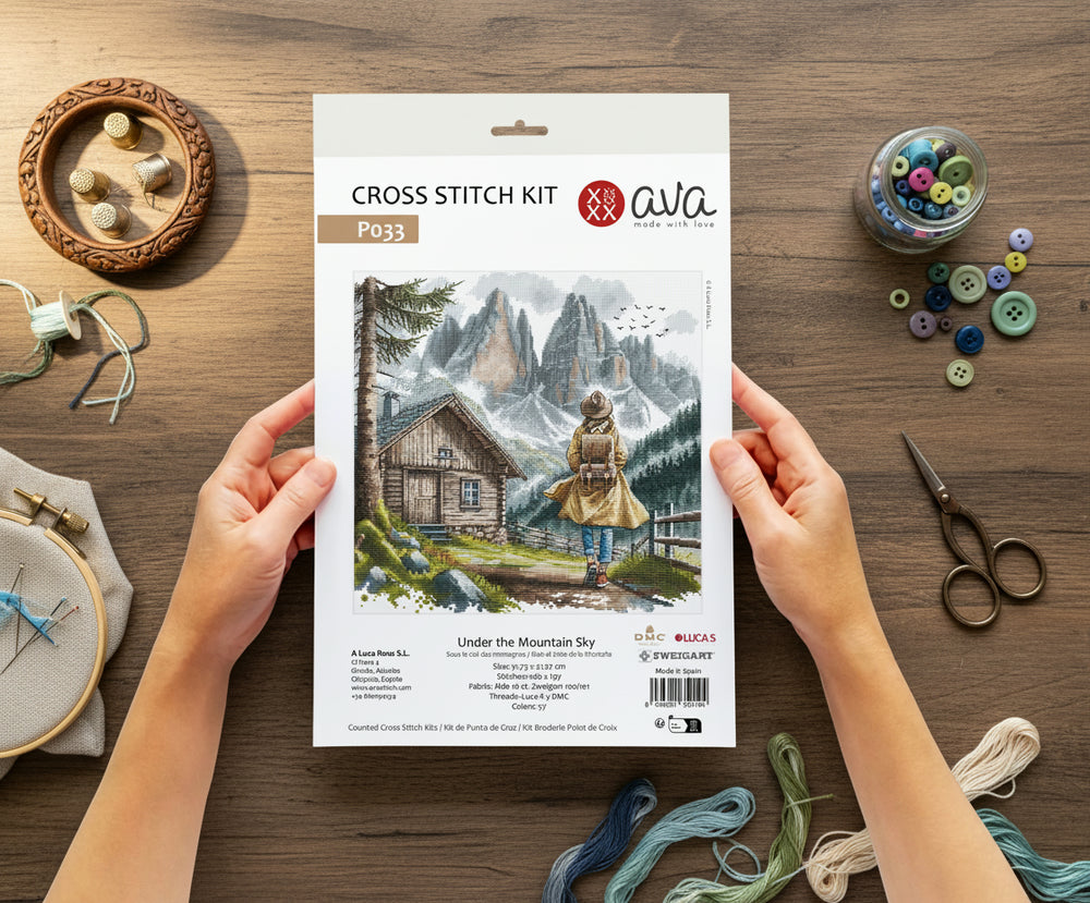 Kit de Punto de Cruz "Bajo el Cielo de la Montaña" P033 de (AVA)