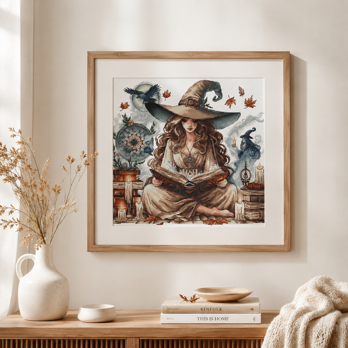 Kit de point de croix AVA P042 The Witch’s Autumn – Motif Fantasy Premium sur Aïda 16