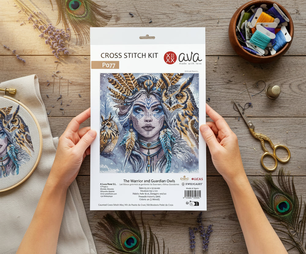 Cross Stitch Kit - Stitch and Art (AVA) P077 - The Warrior and Guardian Owls