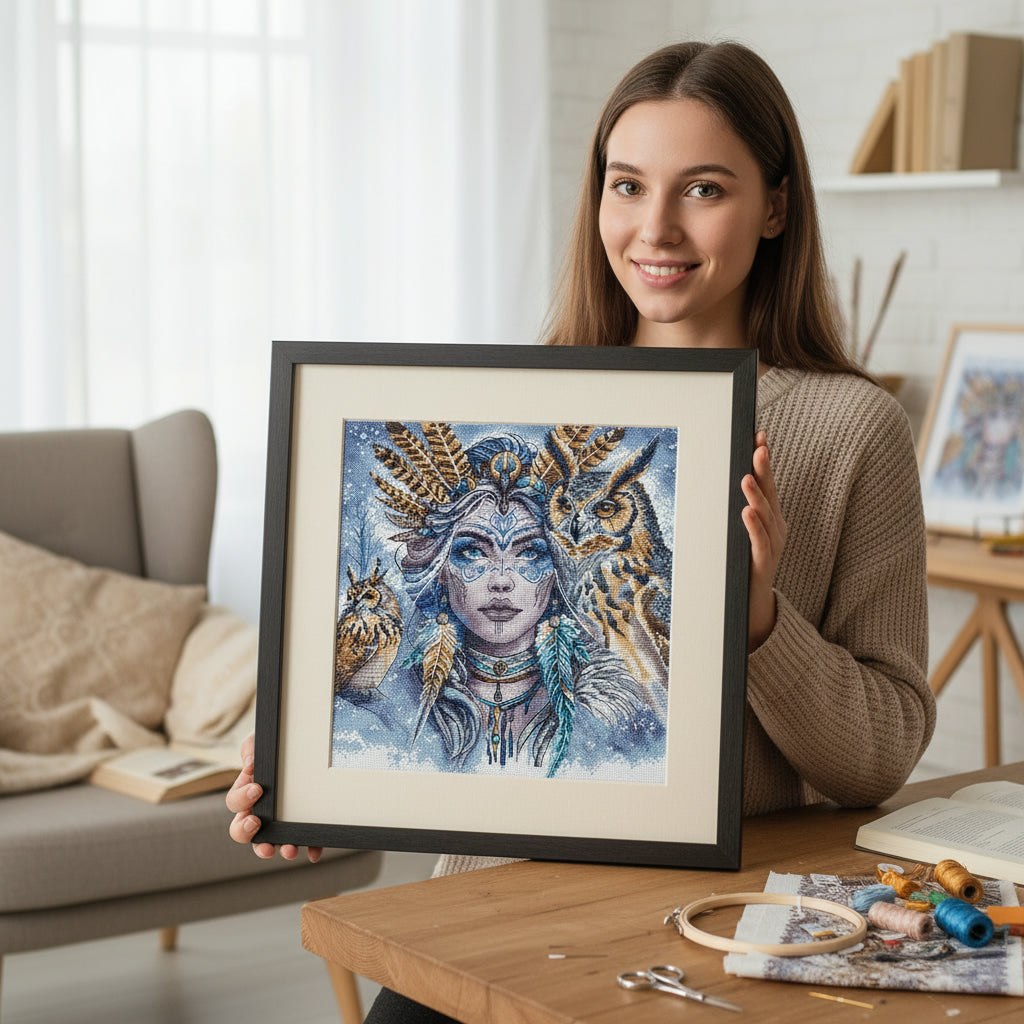Cross Stitch Kit - Stitch and Art (AVA) P077 - The Warrior and Guardian Owls