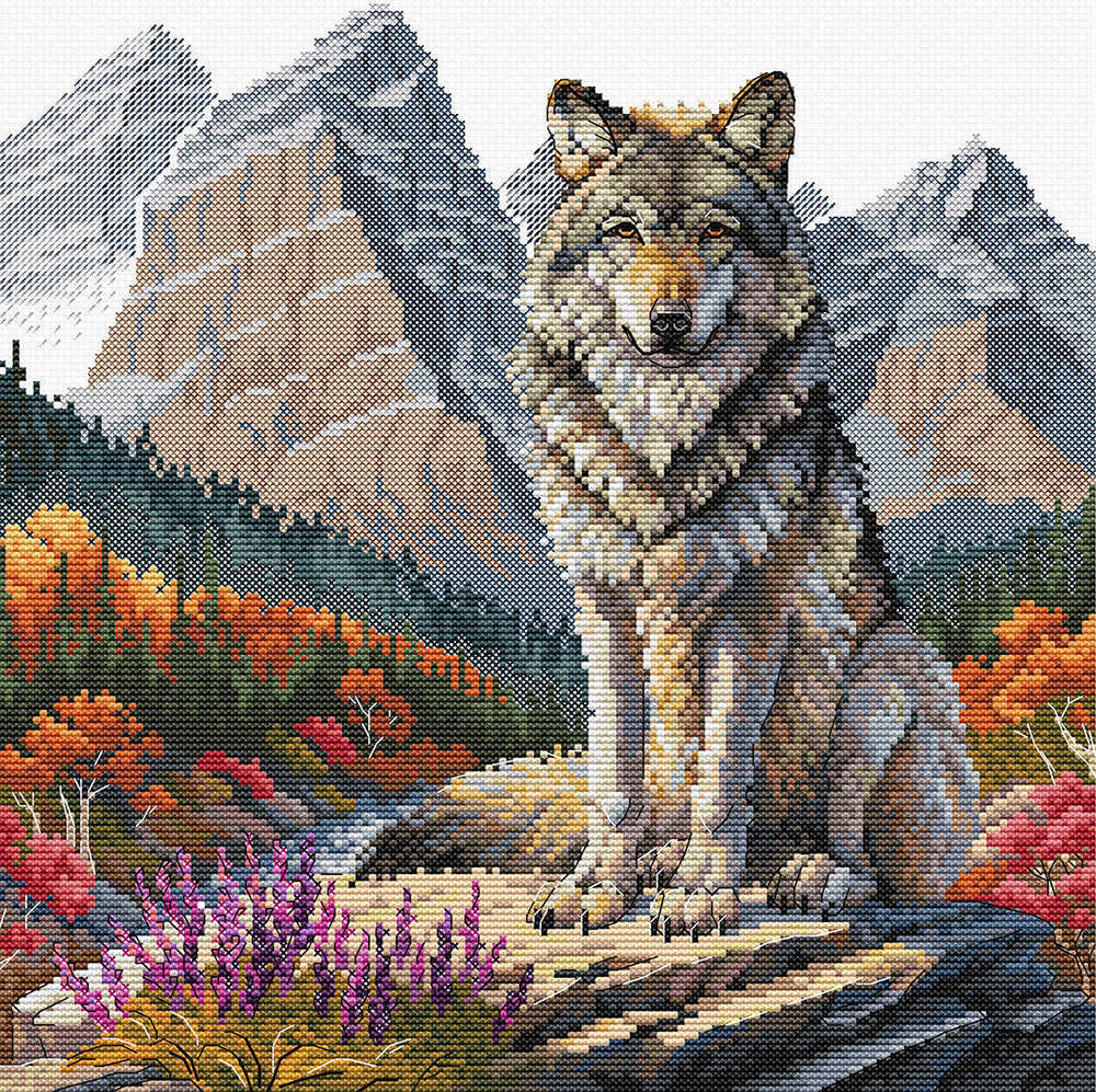 Kit de point de croix - Loup majestueux P098 AVA