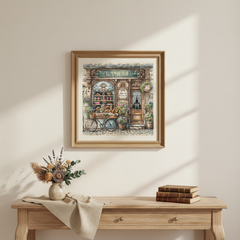 "The Old Bakery" Cross Stitch Kit P100 AVA Stitch