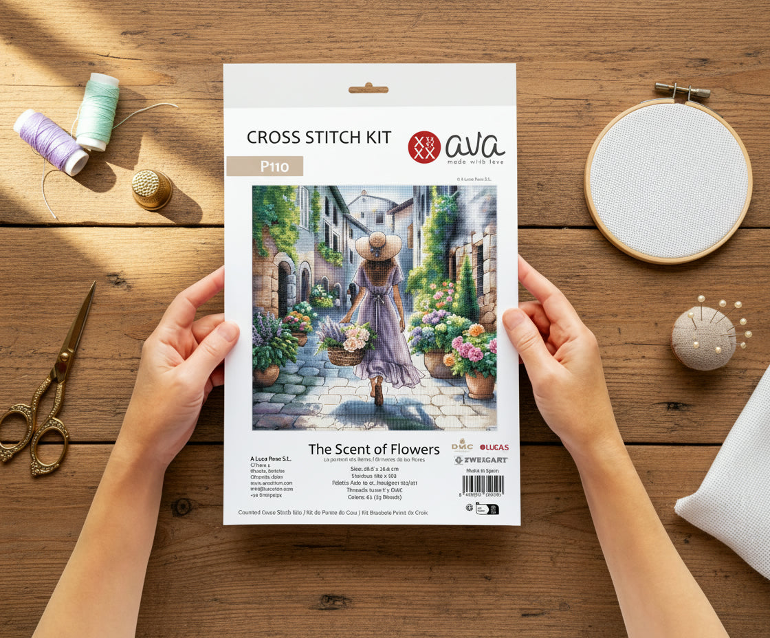 Kit au point de croix "L'arôme des fleurs" - AVA P110