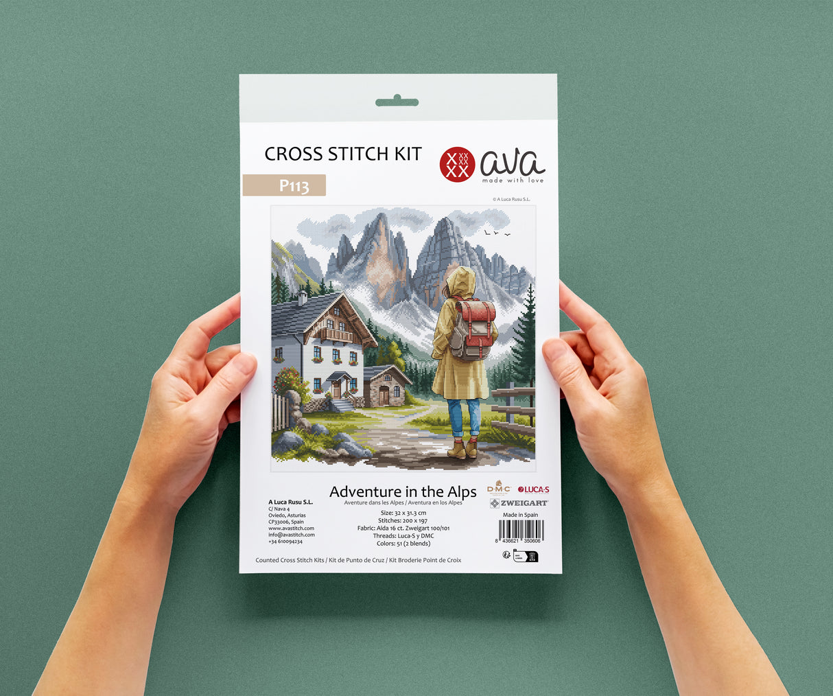 Cross Stitch Kit "Adventure in the Alps" - AVA Stitch P113