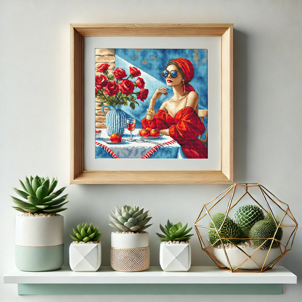 Counted Cross Stitch Kit - Lady in Red, AVA P134