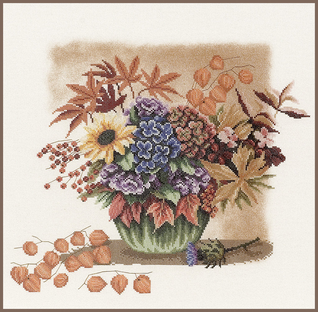 Autumn bouquet - Lanarte -  Kit de punto de cruz PN-0008269