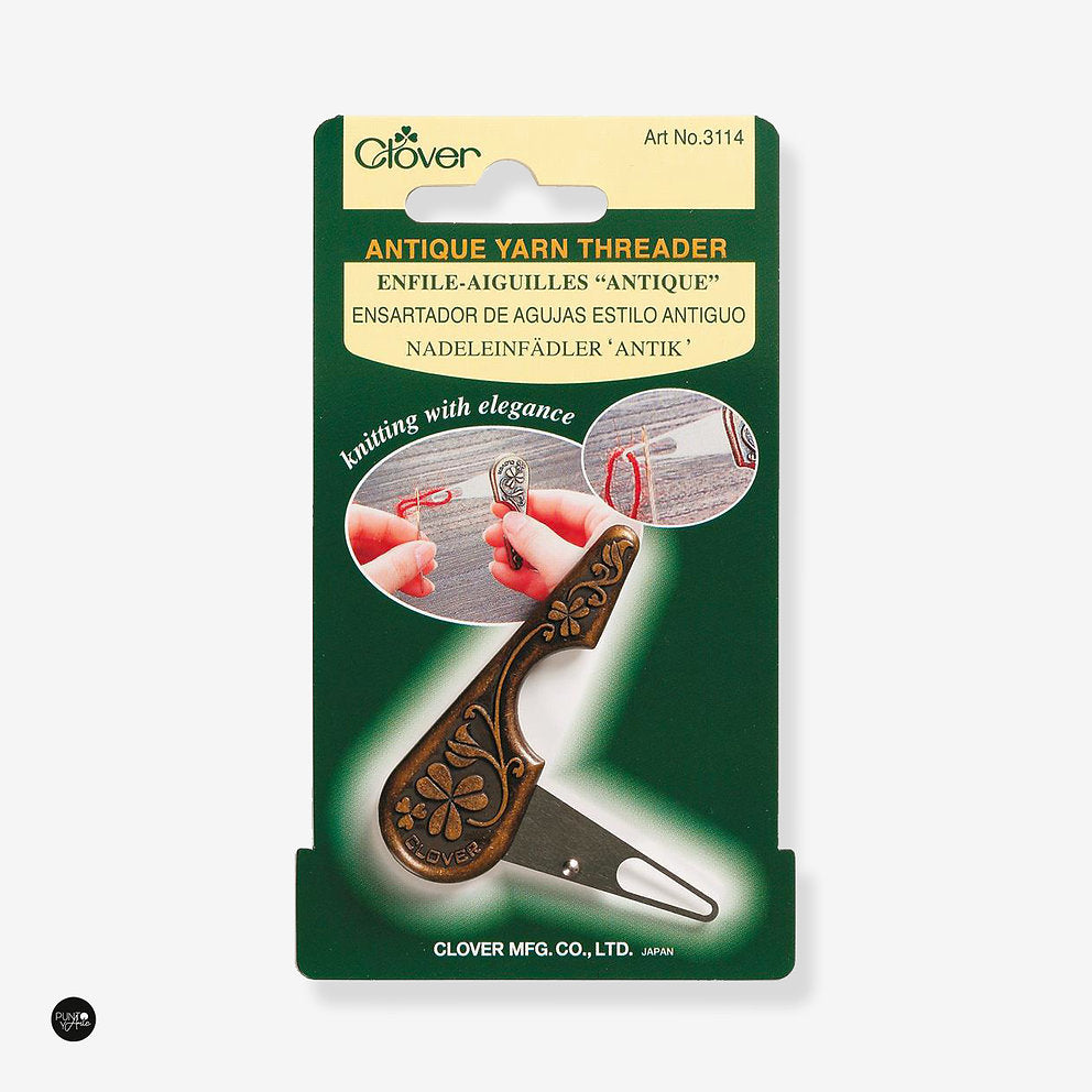 Clover 3114 Antique Vintage Style Needle Threader | Easy threading for wool and thick threads