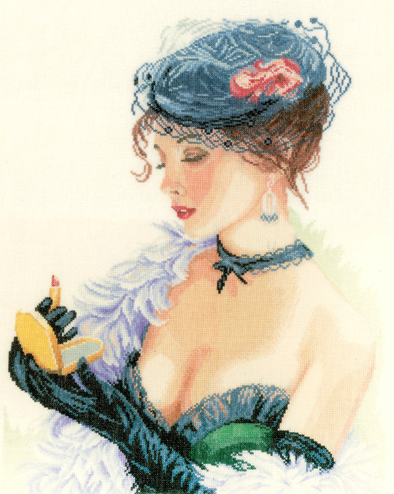 Dama con pintalabios - Lanarte - Kit de punto de cruz PN-0154332