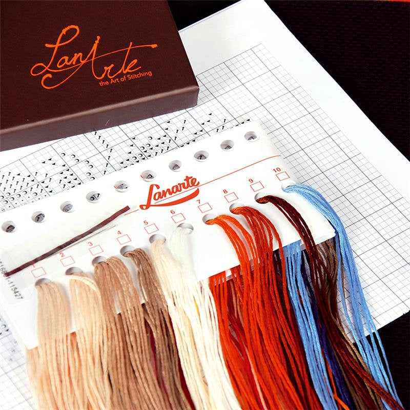 Dama con pintalabios - Lanarte - Kit de punto de cruz PN-0154332