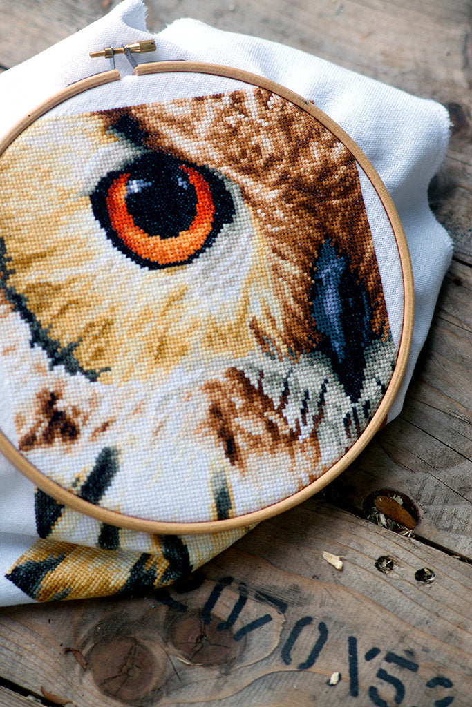 Búho - Lanarte - Kit de punto de cruz PN-0157518