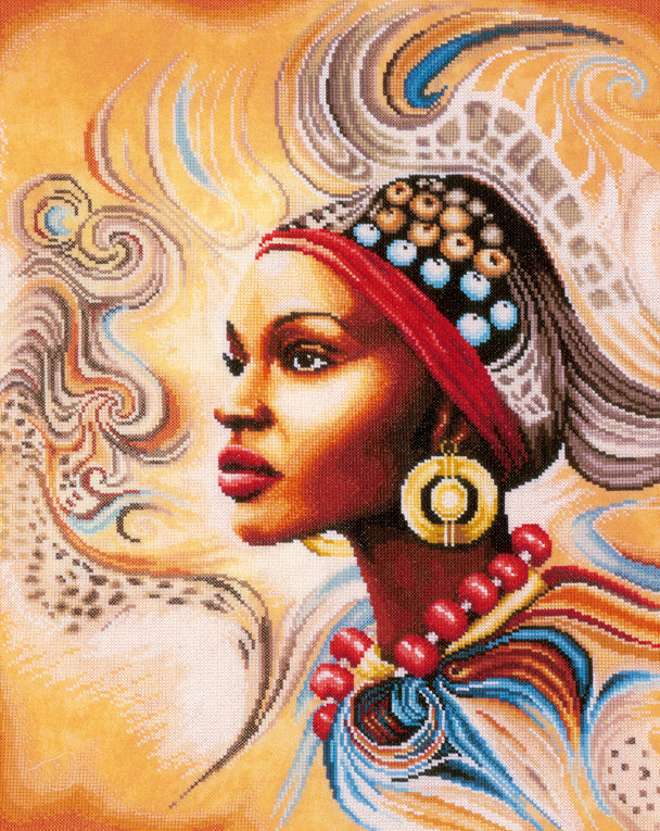 Belleza Africana - Lanarte - Kit de punto de cruz PN-0167128