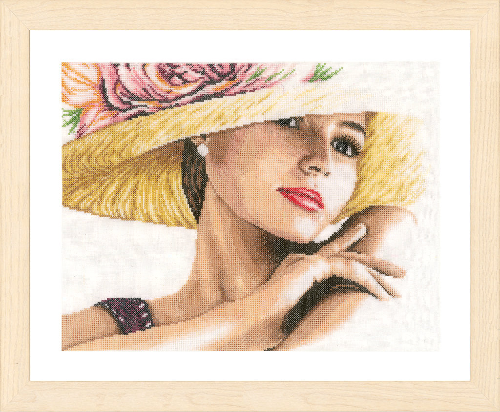 Dama con sombrero - Lanarte - Kit de punto de cruz PN-0168602
