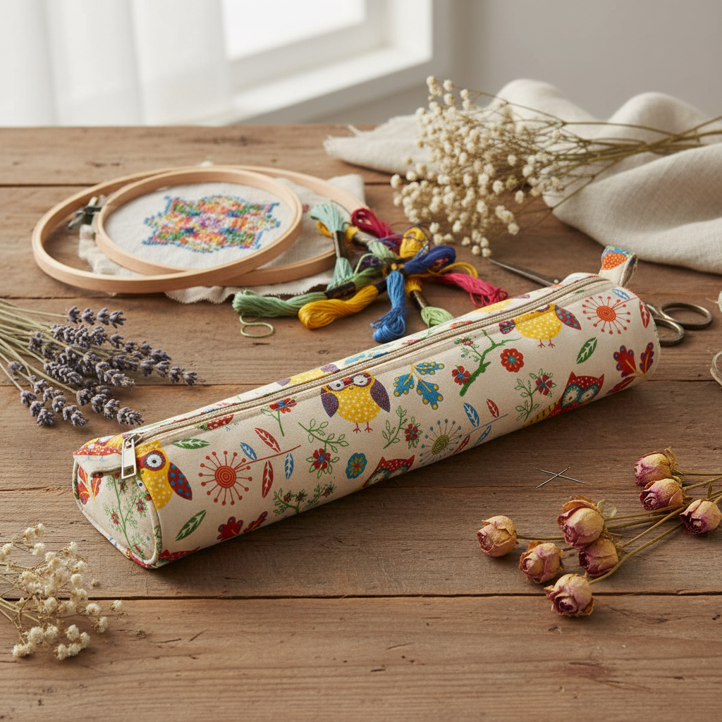 Estuche de Agujas de Tejer Hobby Gift Browny Nature & Owl: Elegancia y Organizac