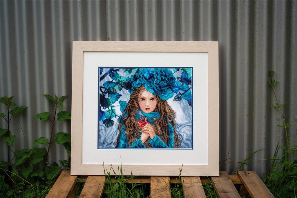 Blue Flowers Girl - Lanarte - Kit de punto de cruz PN-0188640