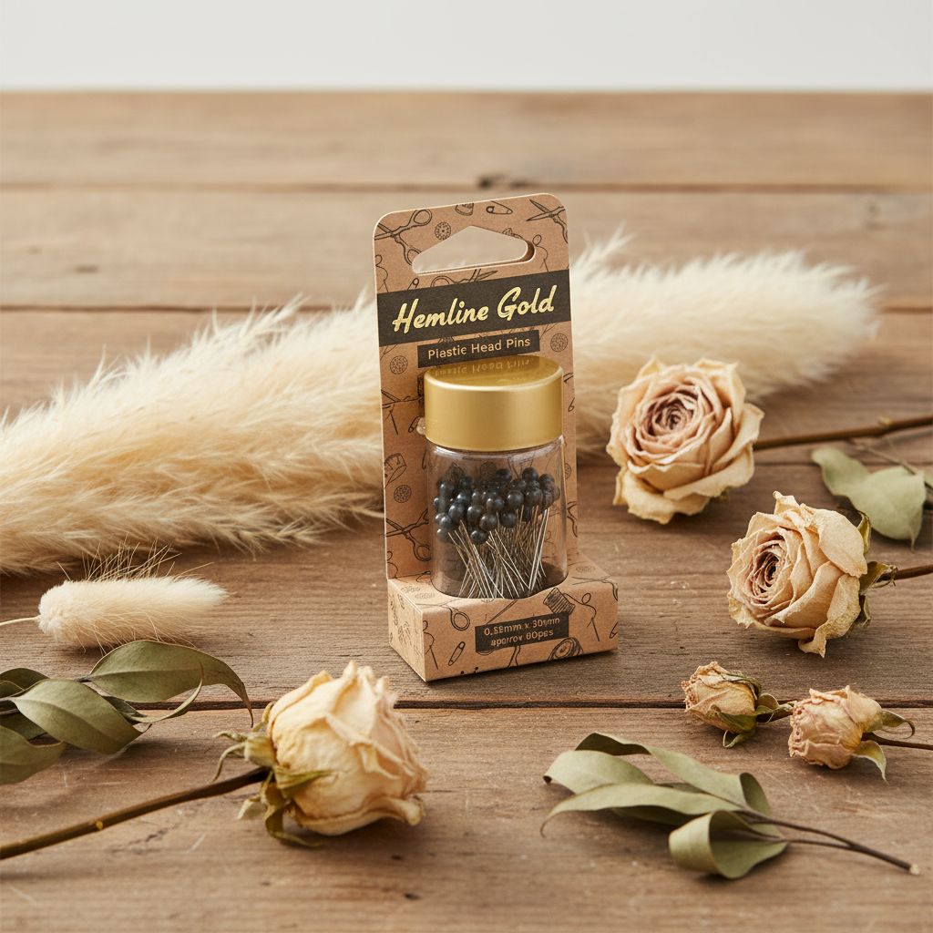 Epingles à Tête Plastique Ourlet Noir Doré 678.BK.HG