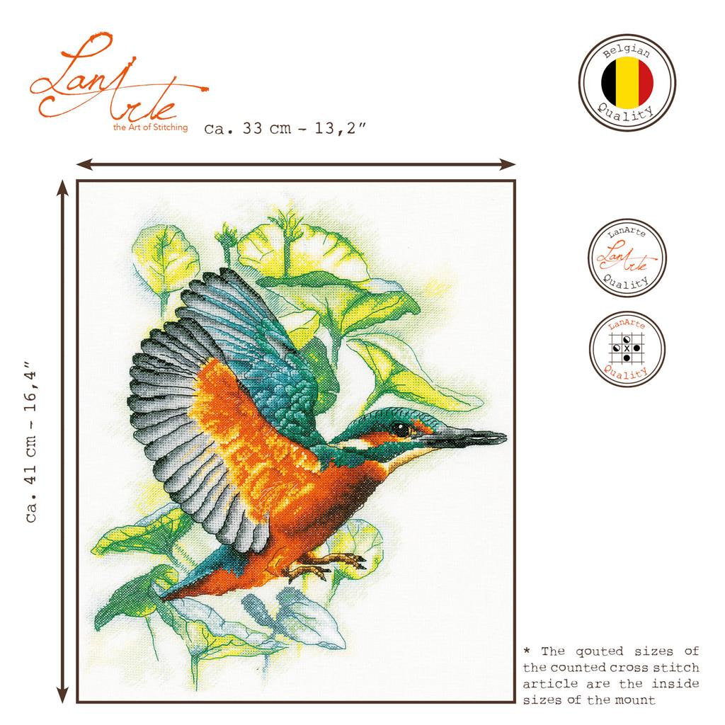 Kit de Punto de Cruz Flying Kingfisher - Lanarte