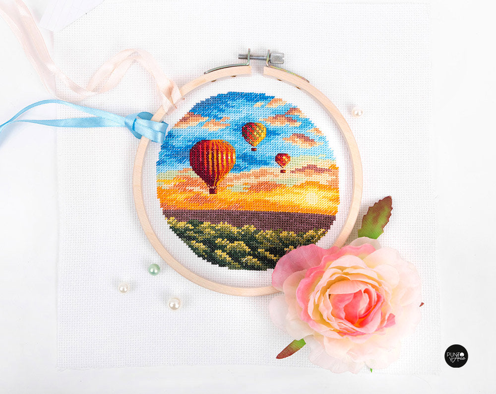 Globos de aire al atardecer - Panna - Kit de punto de cruz PS-7059