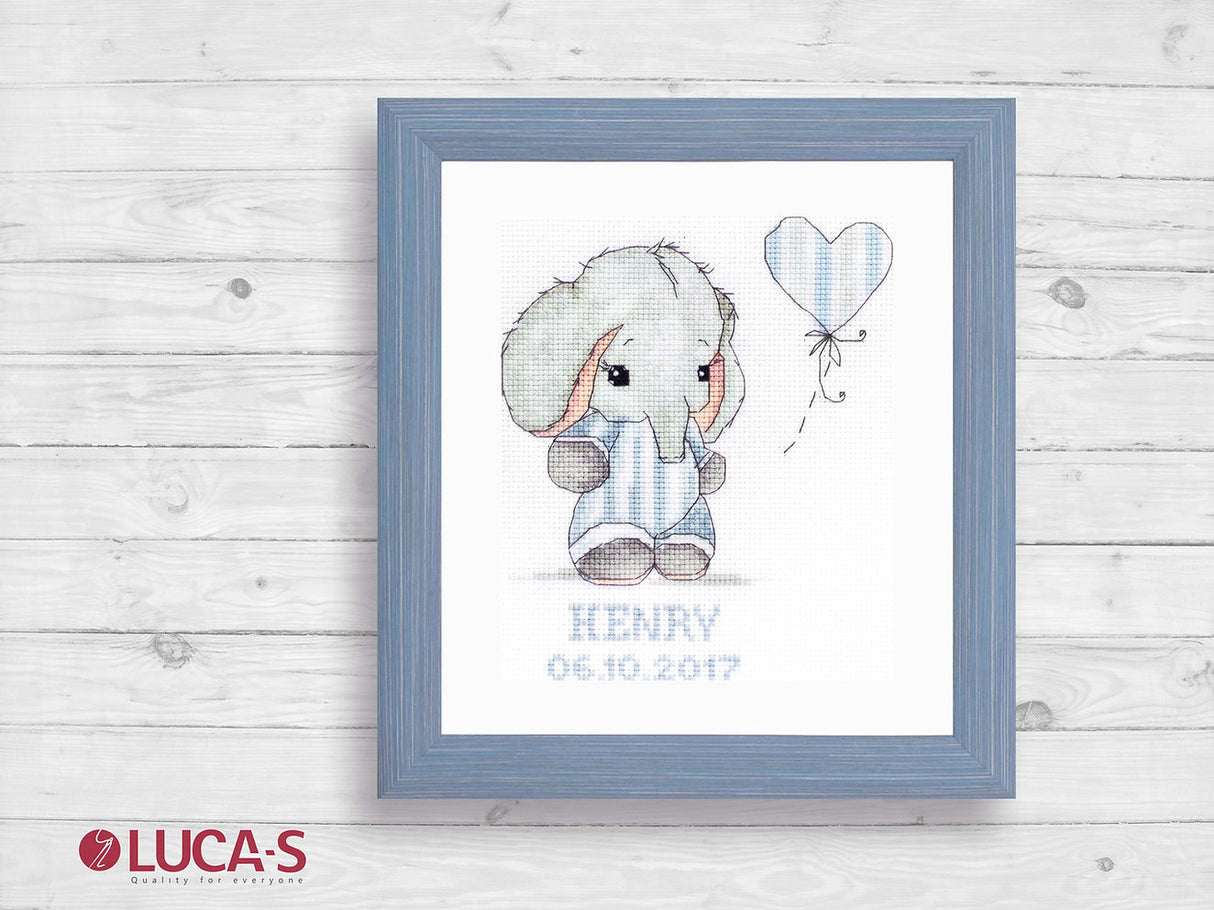 R03 Elephant - Luca-S Cross Stitch Frame and Kit