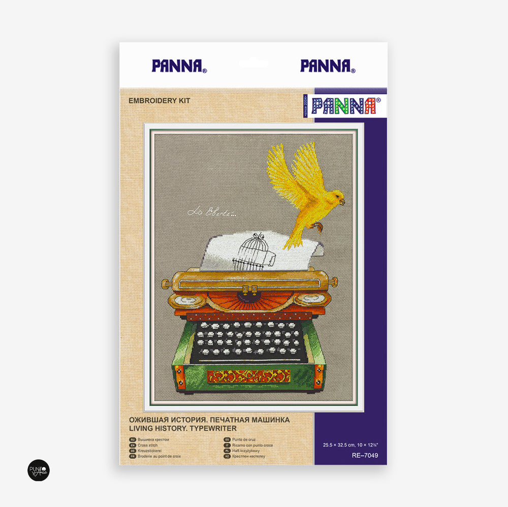 Histoire vivante. Machine à écrire - Panna - Kit de point de croix RE-7049