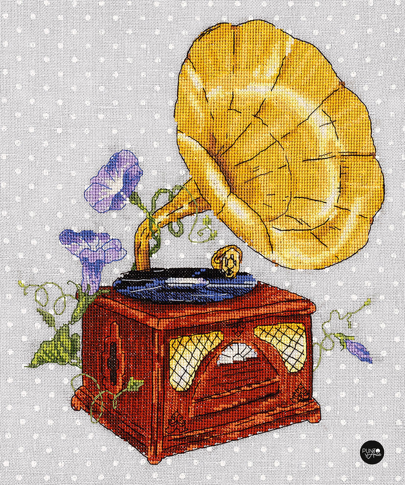 Ton jardin. Gramophone - Panna - Kit de point de croix RE-le-7134