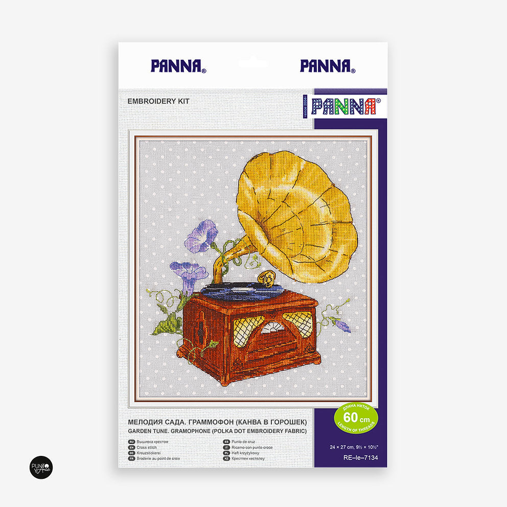 Ton jardin. Gramophone - Panna - Kit de point de croix RE-le-7134