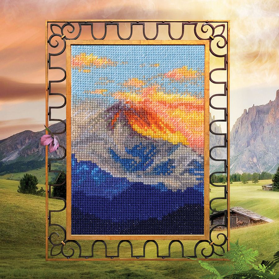 Kit de point de croix compté - Coucher de soleil sur la montagne RTO C419