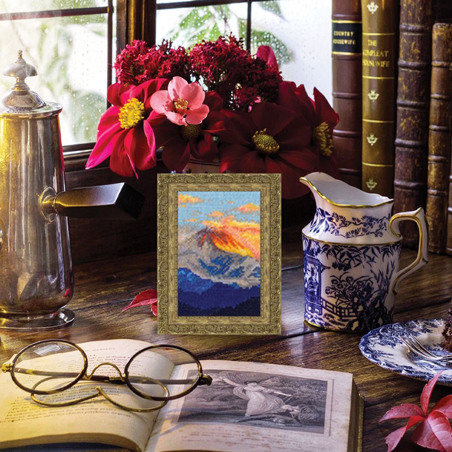 Kit de point de croix compté - Coucher de soleil sur la montagne RTO C419