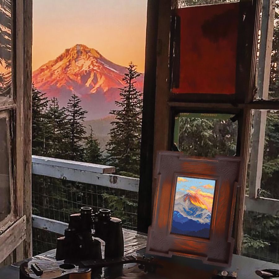 Kit de point de croix compté - Coucher de soleil sur la montagne RTO C419