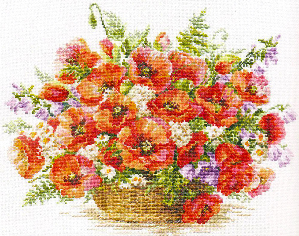 Basket of Poppies - S2-28 Alisa - Kit de punto de cruz