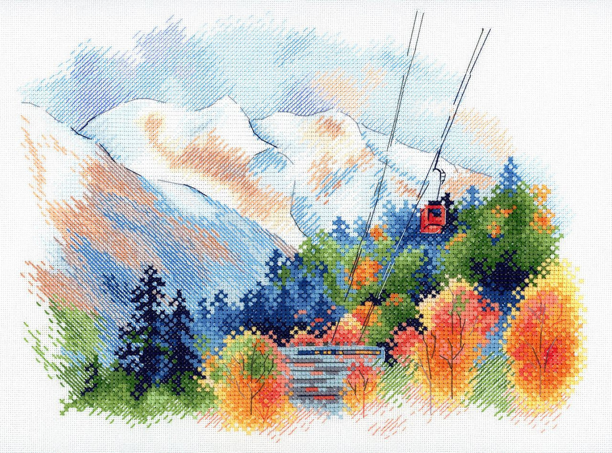 Dombai Mountains - SA-045 MP Studia - Cross Stitch Kit