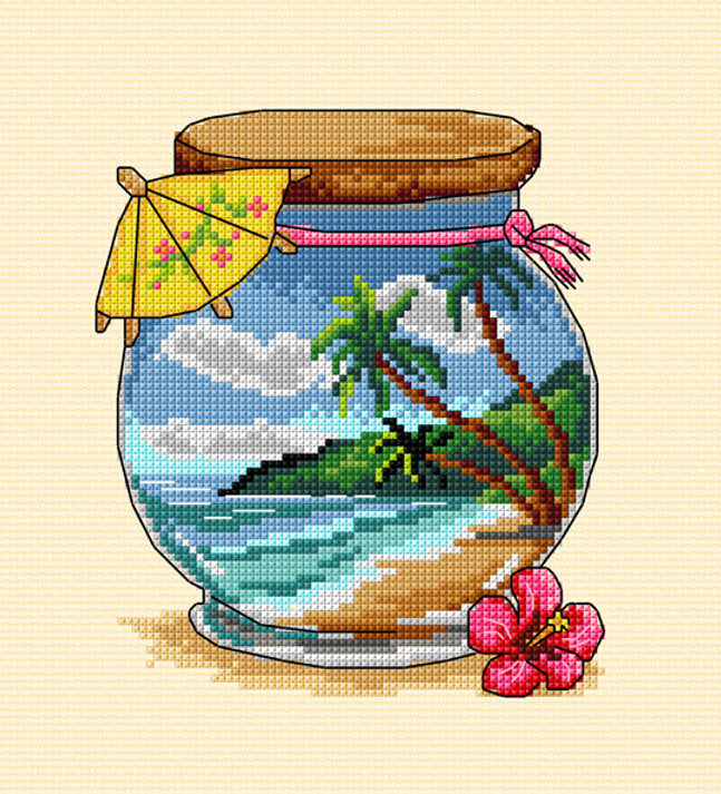 Kit de point de croix - Souvenirs de vacances en mer tropicale - Orchidea SA7915