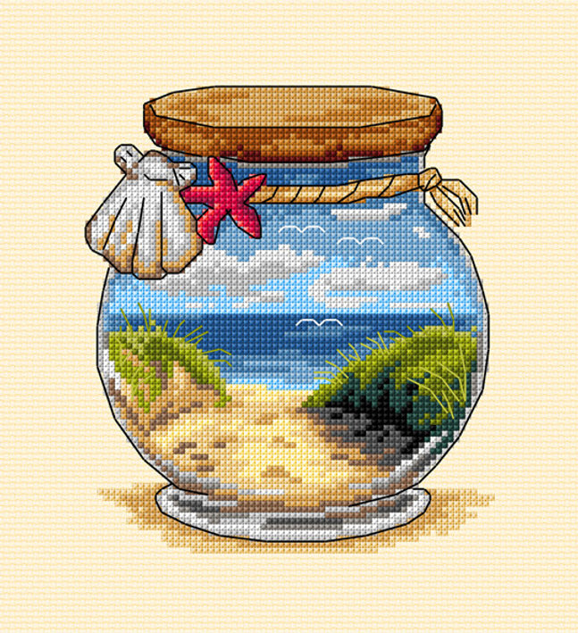 Kit de point de croix - Souvenirs de vacances à la mer et à la plage - Orchidea SA7916