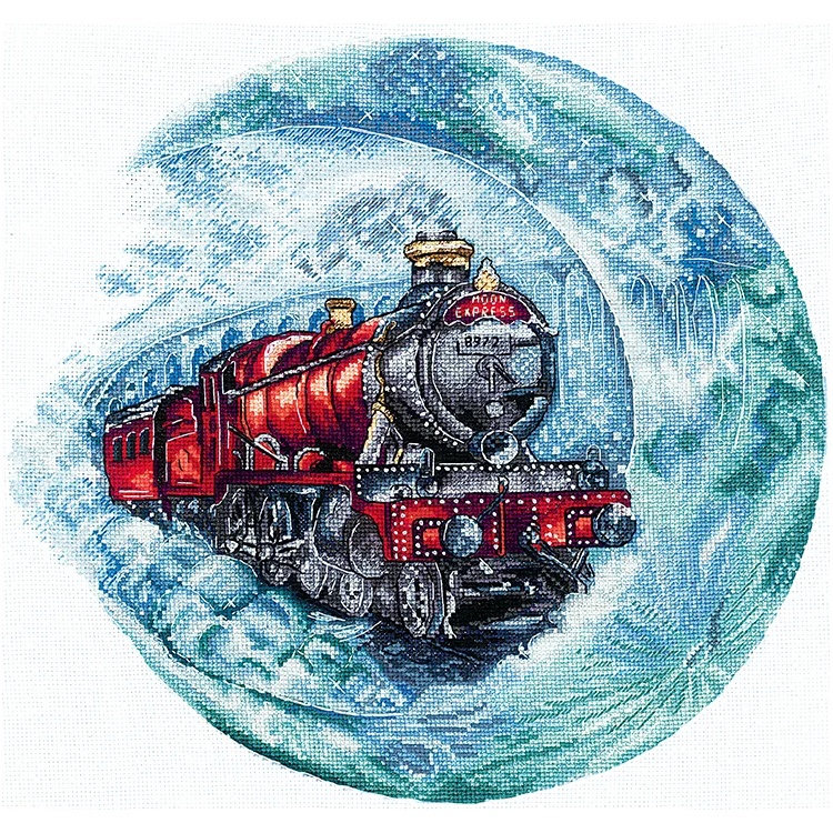Kit de point de croix. Le train de la lune - SANL-18 Andriana