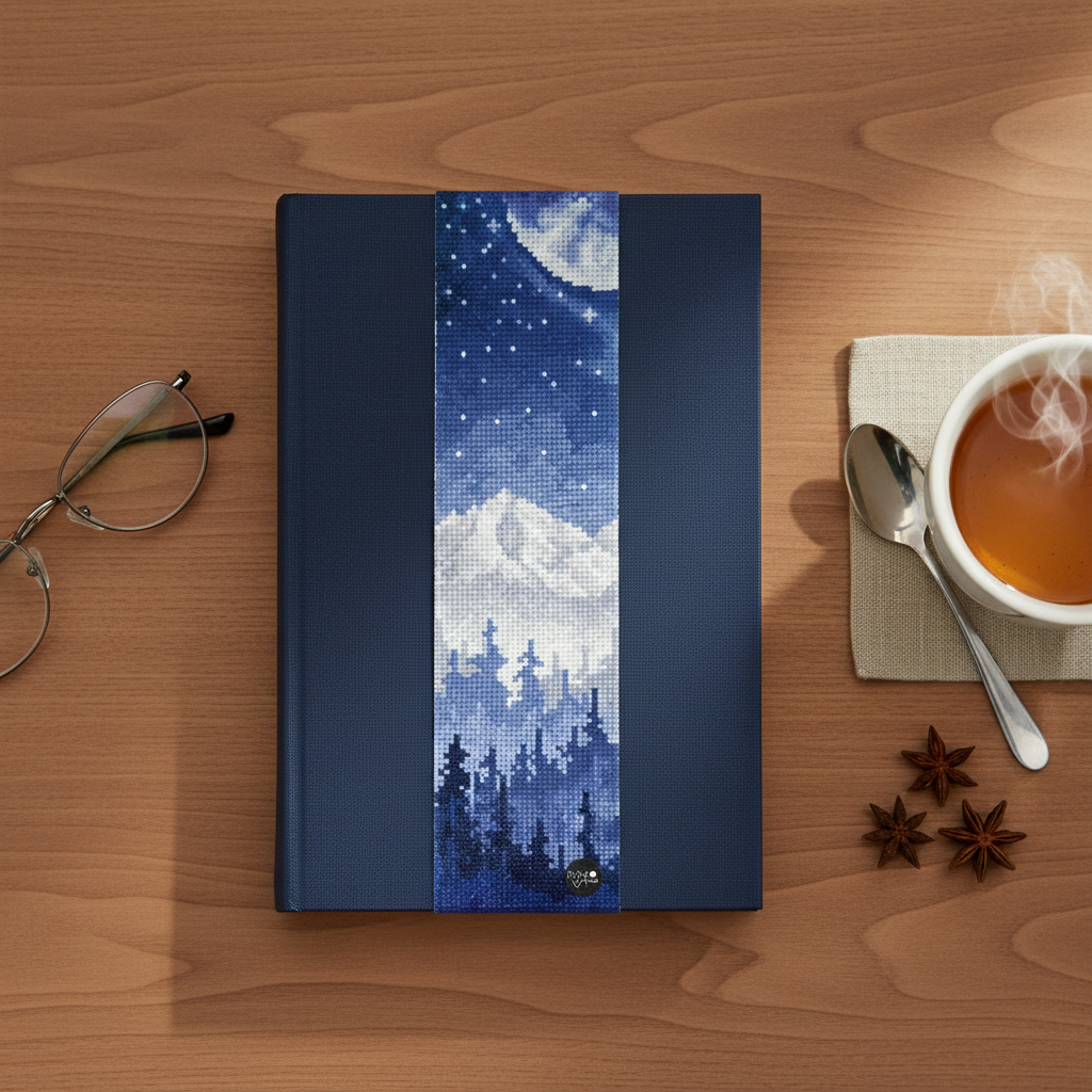 BOOKMARK. MOON OVER THE FOREST - Andriana - Kit de punto de cruz SANZ-48