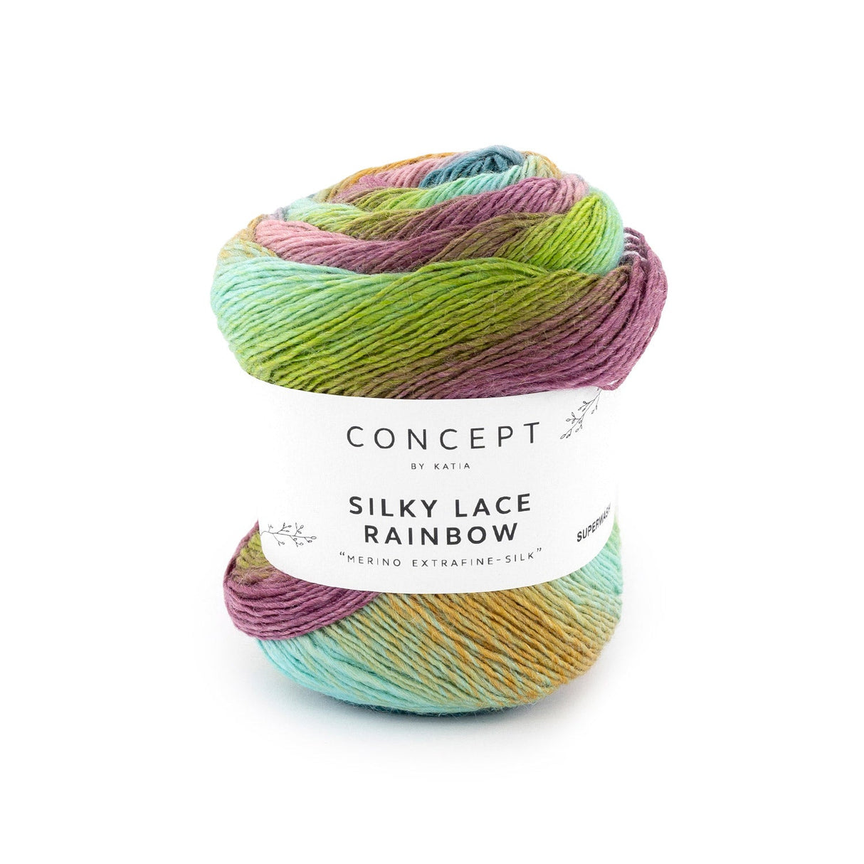 Silky Lace Rainbow - Hilo Fino de Merino y Seda con Degradado Multicolor