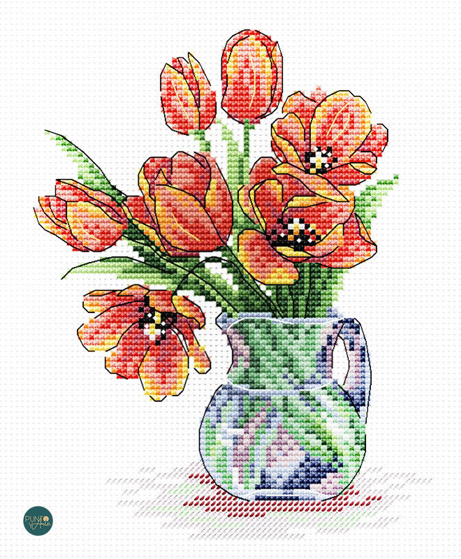 SPRING TULIPS - MP Studia SM-089 - Cross Stitch Kit