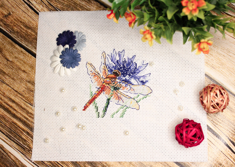 Dragonfly and Cornflower - SM-619 MP Studia - Cross Stitch Kit