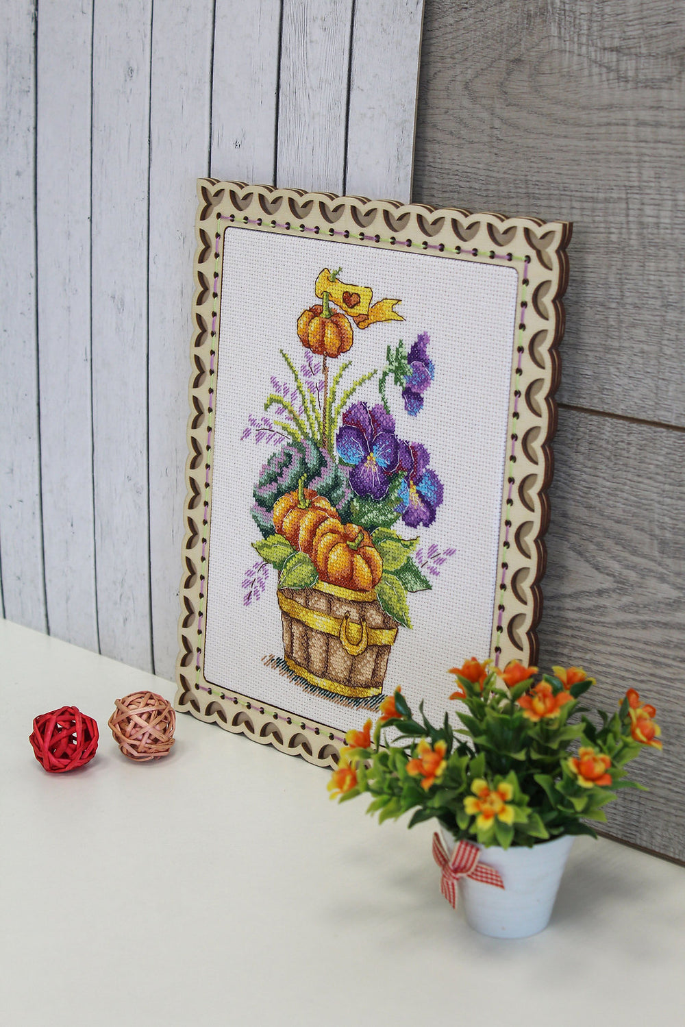 Bouquet de citrouilles - SM-645 MP Studia - Kit de point de croix