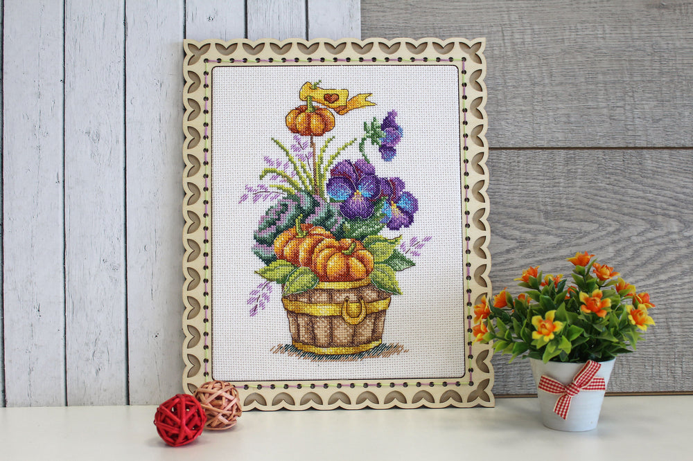 Bouquet de citrouilles - SM-645 MP Studia - Kit de point de croix