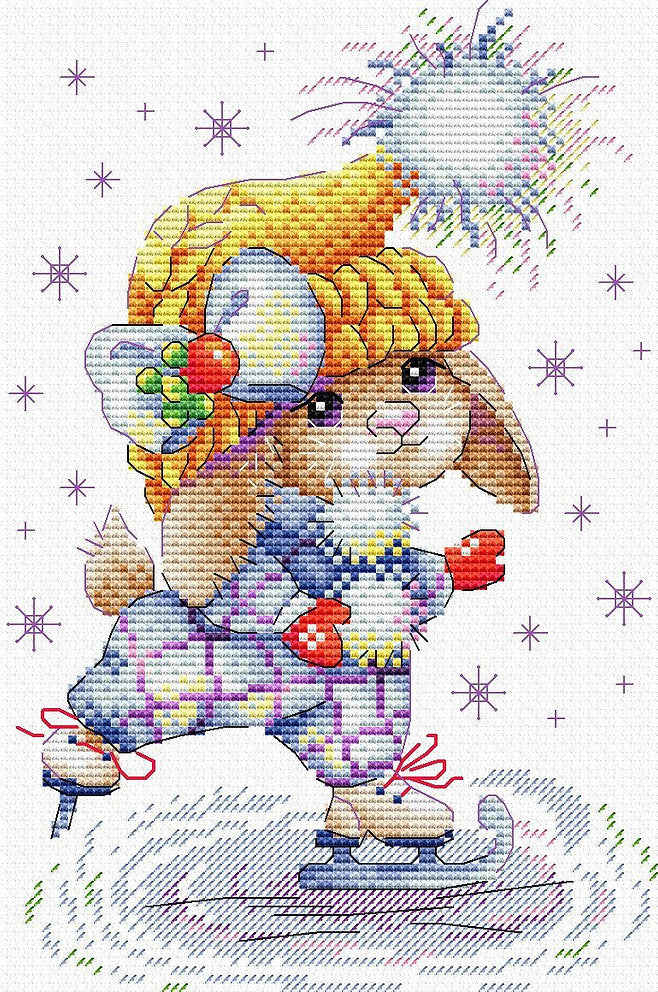 Fille de patinage - SM-650 MP Studia - Kit de point de croix